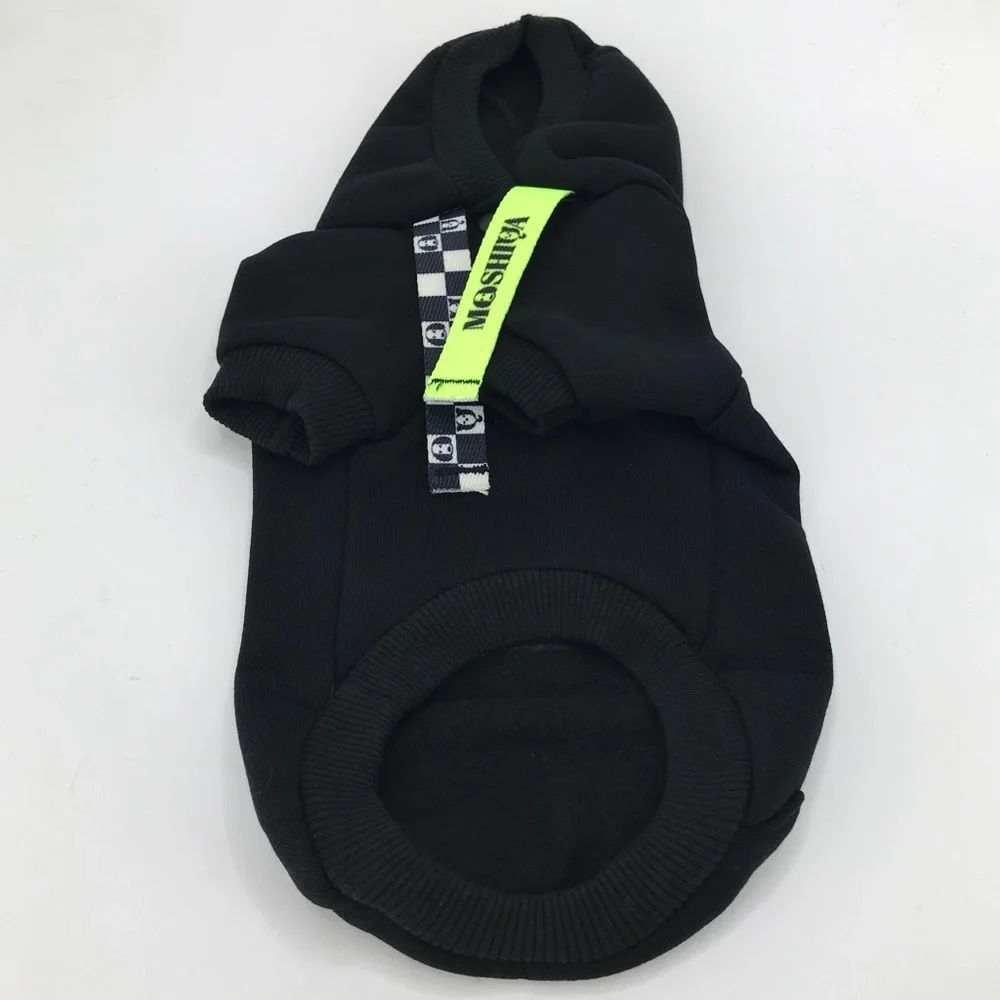 MOSHIQA Black Dog Cat Sweatshirt Size S M XL Hoodie Green Logo Designer Luxury